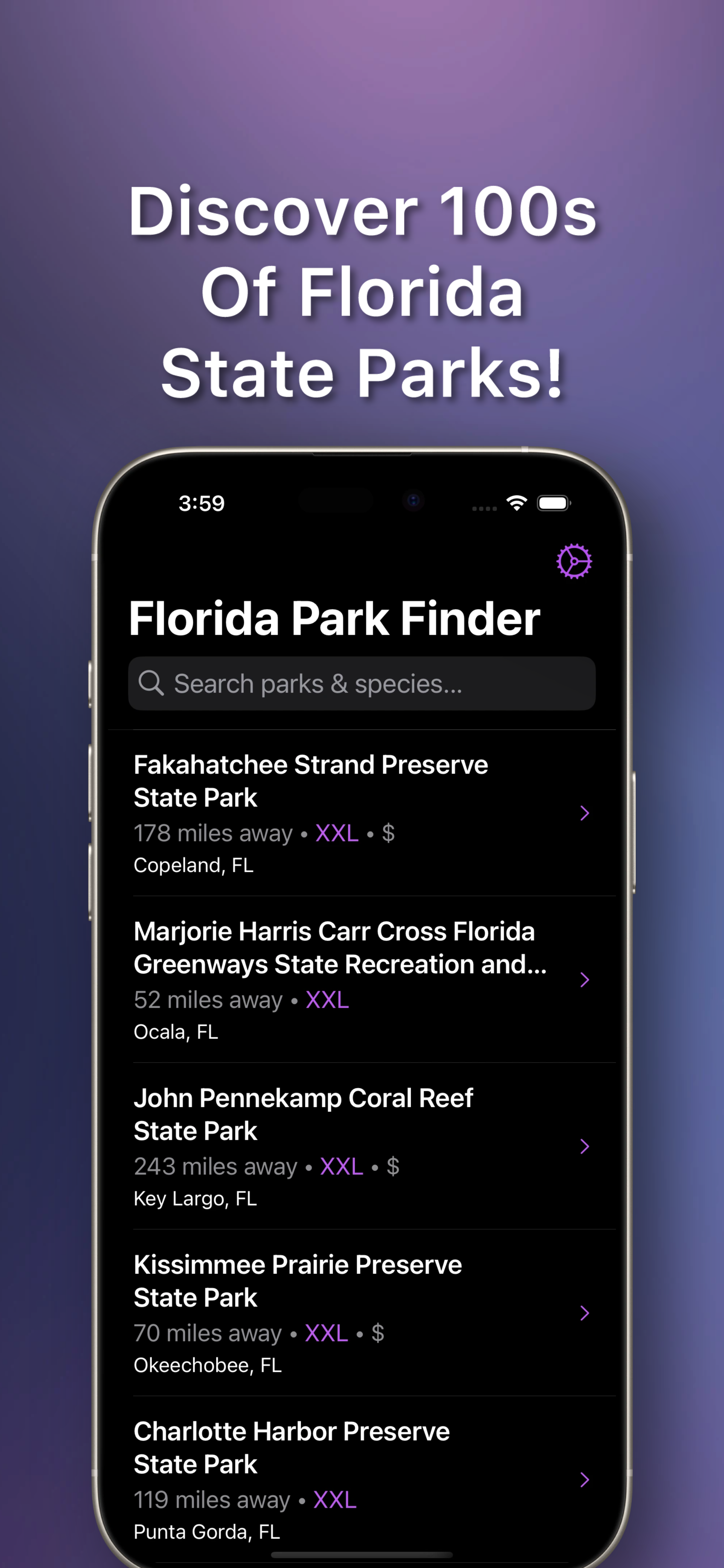 FL Parks App Screenshot